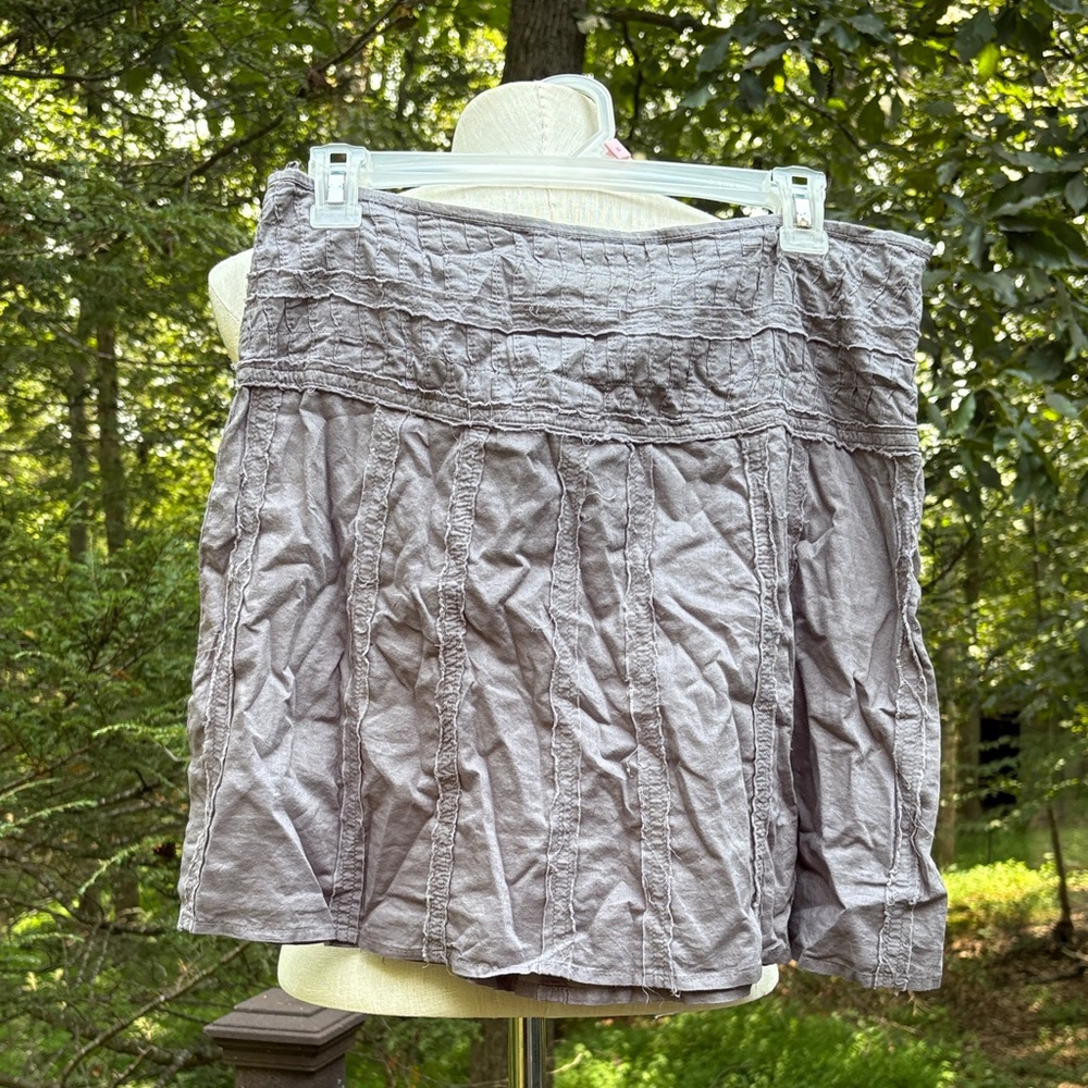 prAna Erin Voile Gray lined 100% cotton Skirt with zipper on side. Sz. 6